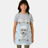 Welpe umarmt sein Spielzeug Schürze (Insitu)