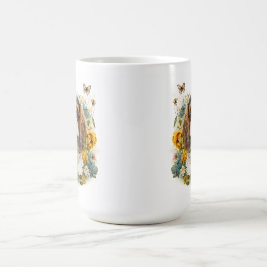 Welpe und Blume Cavalier King Charles Spaniel #4 Kaffeetasse (Mittel)