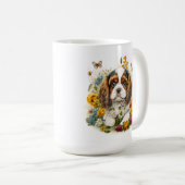 Welpe und Blume Cavalier King Charles Spaniel #4 Kaffeetasse (VorderseiteRechts)