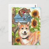 Welpe und Chipmunk per E-Mail Postkarte (Vorne/Hinten)