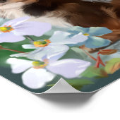 Welpe und graues Kätzchen Poster (Ecke)