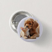Welpe und Kätzchen Button (Vorne & Hinten)