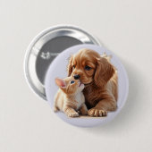 Welpe und Kätzchen Button (Vorne & Hinten)