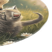 Welpe und Kätzchen Schneidebrett (Ecke)