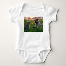 Welpe und Kitten Baby Strampler