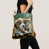 Welpe und Kitten Tote Bag Tasche (Von Nahem)