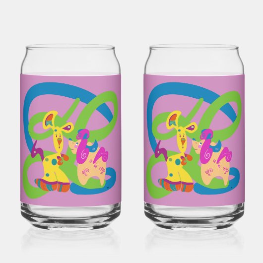 Welpe und Poodle-Soda-Glas Dosenglas (Vorderseite)