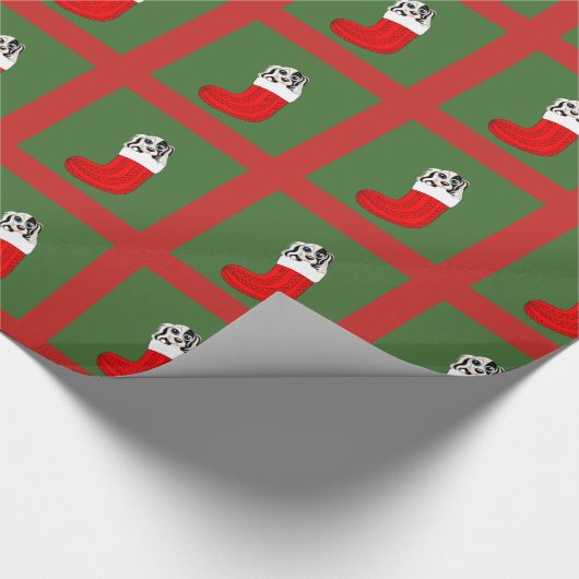 Welpe und Socke Geschenkpapier (Ecke)