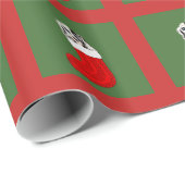 Welpe und Socke Geschenkpapier (Rolleneckpunkt)
