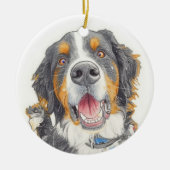 Welpe Weihnachtsgeschenk Keramik Ornament (Vorne)