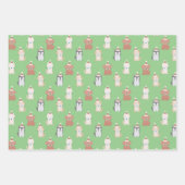 Welpe Weihnachtsmannmütze Blauer Weihnachtsfeierta Geschenkpapier Set (Vorderseite 3)