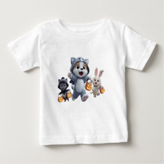Welpe Werewolf und Freunde Trick-or-Treating Baby T-shirt