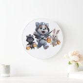 Welpe Werewolf und Freunde Trick-or-Treating Große Wanduhr (Zuhause)