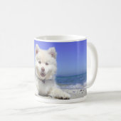 Welpe-White-Coffee-Tasse Kaffeetasse (VorderseiteRechts)