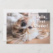 Welpe Willkommen zurück zu den Schulausweiskarten Einladung (Vorderseite)