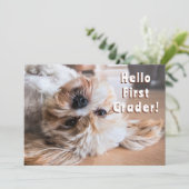 Welpe Willkommen zurück zu den Schulausweiskarten Einladung (Stehend Vorderseite)