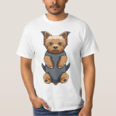 Welpe Yorkie Baby-Fördermaschinen-Fronten-Satz-T - T-Shirt (Vorderseite)