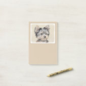 Welpe Yorkshires Terrier, der ursprüngliche Post-it Klebezettel (Auf Schreibtisch)