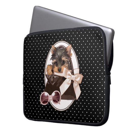 Welpe Yorkshires Terrier Laptopschutzhülle (Vorderseite Links)