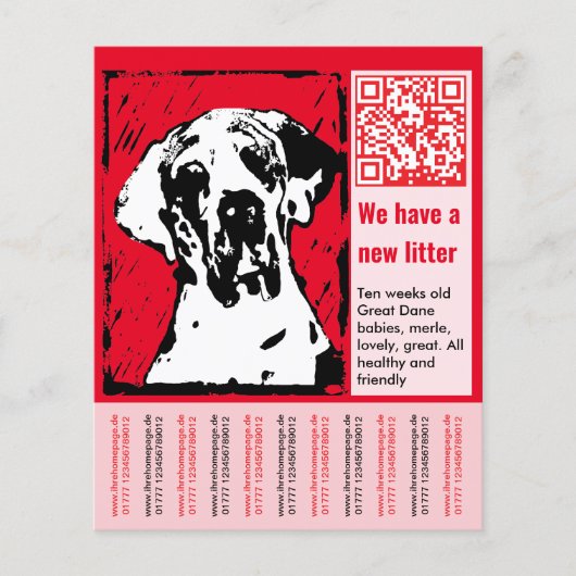 Welpe zum Verkauf Flyer Vorlagen (Vorne)