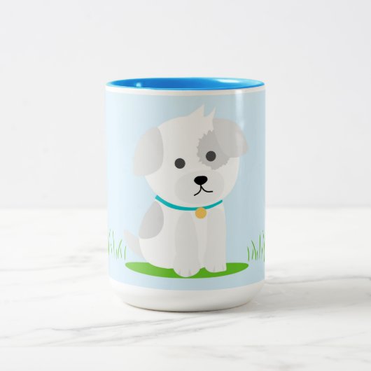 Welpe Zweifarbige Tasse (Mittel)