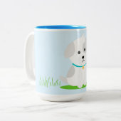 Welpe Zweifarbige Tasse (Vorderseite Links)