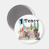 Welpen 1st Birthday Bash Tshirts und Geschenke Magnet (Vorderseite/Rückseite)