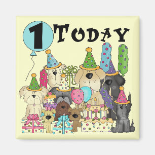 Welpen 1st Birthday Bash Tshirts und Geschenke Magnet