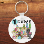 Welpen 1st Birthday Bash Tshirts und Geschenke Schlüsselanhänger (Vorderseite)