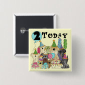 Welpen 2. Geburtstag Bash Hemden und Geschenke Button (Vorne & Hinten)