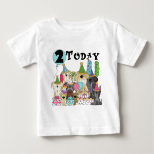 Welpen-2. Geburtstags-Schlag-T-Shirts und Baby T-shirt