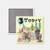 Welpen 3. Geburtstag Bash Tshirts und Geschenke Magnet (Vorderseite/Rückseite)