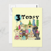 Welpen 3. Geburtstag Bash Tshirts und Geschenke Postkarte (Vorne/Hinten)