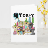 Welpen 4. Geburtstag Bash Tshirts und Geschenke Karte (Gelbe Blume)