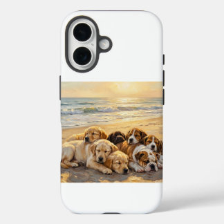 Welpen am Strand Handyhülle iPhone 16 Hülle