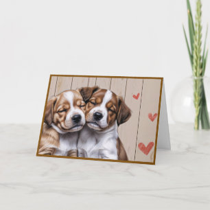 Welpen am Valentinstag Faltschachtel Feiertagskarte