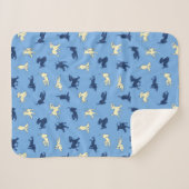 Welpen aus Gelb und Schwarz auf blauem Hintergrund Sherpadecke (Vorderseite (Horizontal))