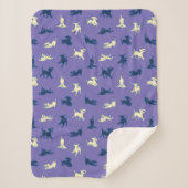 Welpen aus Gelb und Schwarz im Lila Hintergrund Sherpadecke (Vorderseite)