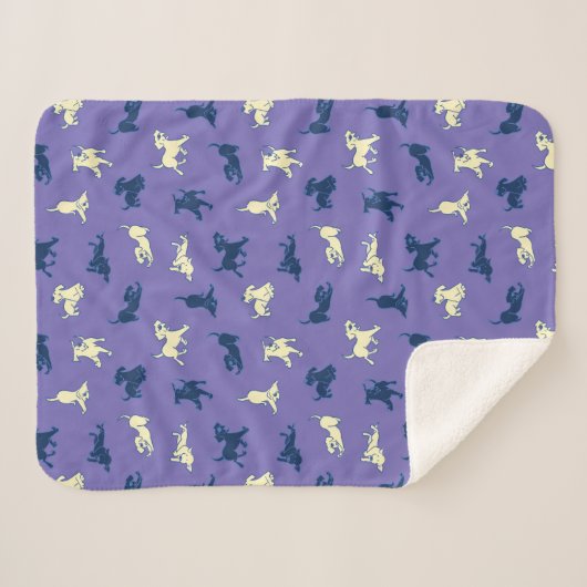 Welpen aus Gelb und Schwarz im Lila Hintergrund Sherpadecke (Vorderseite (Horizontal))