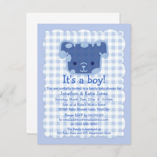 Welpen-Babyparty Einladung (Vorne/Hinten)