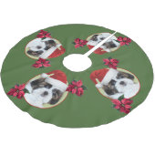 Welpen-Baumrock WeihnachtsShih Tzu Polyester Weihnachtsbaumdecke (Schrägansicht)