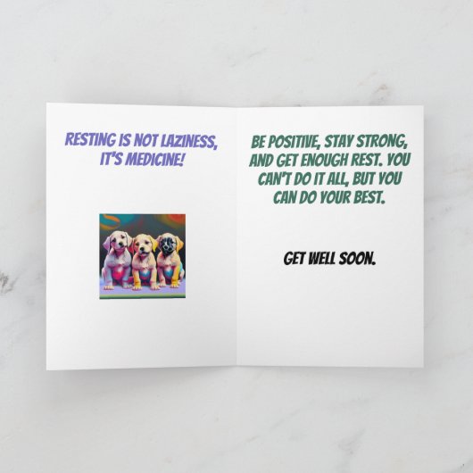 Welpen Bleibe Heilung gut werden Karte (Innenseite)