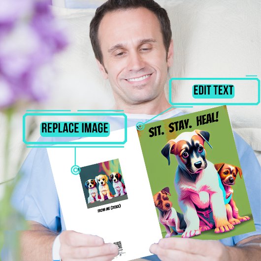 Welpen Bleibe Heilung gut werden Karte