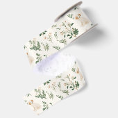 Welpen-Blumenmuster Satinband (Rückseite)