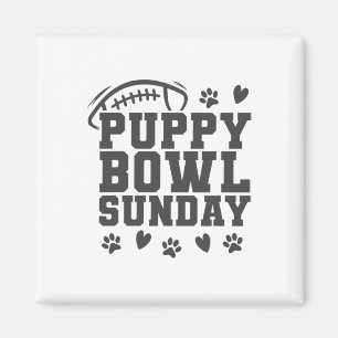 Welpen Bowl Sonntag Super Fußll Spiel Party Hunde  Magnet