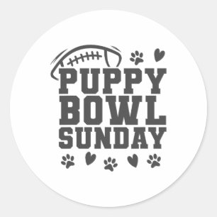 Welpen Bowl Sonntag Super Fußll Spiel Party Hunde  Runder Aufkleber