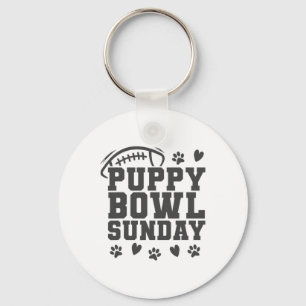 Welpen Bowl Sonntag Super Fußll Spiel Party Hunde Schlüsselanhänger