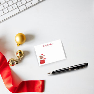 Welpen Bulldogge in Santas Tasche Fröhliche Erinne Post-it Klebezettel
