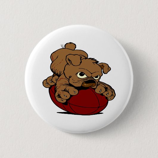 Welpen-Bulldoggen-Fußball Button (Vorderseite)