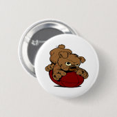 Welpen-Bulldoggen-Fußball Button (Vorne & Hinten)